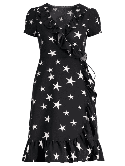 Printed Ruffles Wrap Dress - Image 5