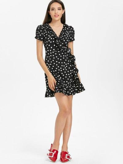 Printed Ruffles Wrap Dress - Image 15