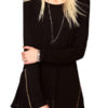 Round Neck Long Sleeve Zipper T Shirt
