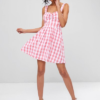 Ruched Front Gingham Skater Dress - Image 2