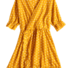Ruffle Polka Dot Mini Faux Wrap Dress - Image 3