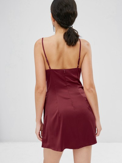 Satin Wrap Mini Dress - Image 4