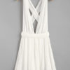 Self Tie Pleated Chiffon Plunge Sundress