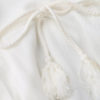 Spaghetti Straps Drawstring Waist Summer Dress - White S - Image 5