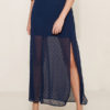 Split Sheer Cold Shoulder Sexy Slip Maxi Dresses - Image 4