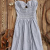 Striped Front Knot Cutout Cami Dresses - Image 2