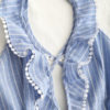 Striped Ruffle Criss Cross Back Mini Dress - Image 4