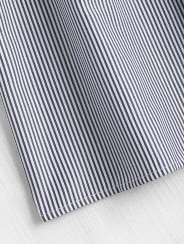 Striped Smocked A Line Pinafore Dress - Image 5