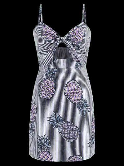 Tie Front Stripes Pineapple Dress - Image 3