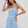Spaghetti Strap Button Up Dress