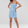 Spaghetti Strap Button Up Dress - Image 3