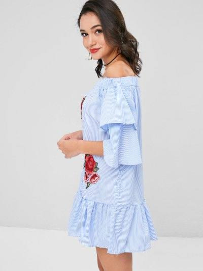 Applique Striped Drop Waist Dress - Image 3