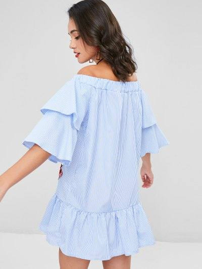 Applique Striped Drop Waist Dress - Image 5