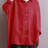 Button Down Lapel Loose Casual Blouses - Image 4