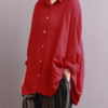 Button Down Lapel Loose Casual Blouses - Image 5
