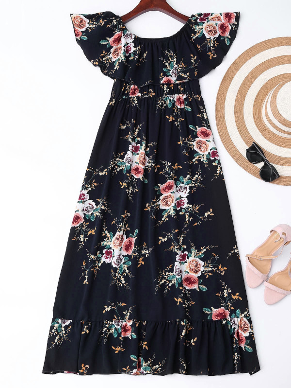 Floral Print Strapless Sundress