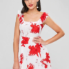 Floral Ruffle Open Back Dress - Image 3