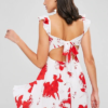 Floral Ruffle Open Back Dress - Image 5