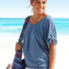 Lace Short Sleeve Cut Out Pleated T-shirt