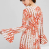 Leaves Print Shift Bell Sleeve Dress - Image 3