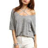 Off The Shoulder Cross Front Half Sleeve T Shirt - Image 2