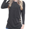 Round Neck Long Sleeve Shaping T Shirt - Image 3
