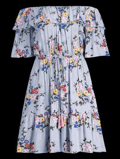 Ruffles Floral Off The Shoulder Dress - Image 4