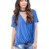V Neck Short Sleeve Summer Tee T Shirts - Image 6