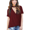 V Neck Short Sleeve Summer Tee T Shirts