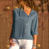 Women Tops and Blouses Solid Long Sleeve - Image 9
