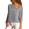 Women Tops and Blouses Solid Long Sleeve