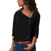 Women Tops and Blouses Solid Long Sleeve - Image 3