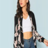 Flamingo Print Zip Up Jacket