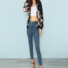 Flamingo Print Zip Up Jacket - Image 5