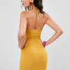 Halter Ribbed Bodycon Mini Dress - Image 4