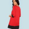 Red Contrast Trim Tunic Dress - Image 2