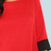 Red Contrast Trim Tunic Dress - Image 3