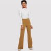 White Frill Trim O-Ring Zip Up Blouse Elegant Plain Long Sleeve Blouse Women Autumn Casual Office Lady Shirt Top - Image 2