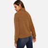 Brown High Neck Solid Pullover Plain Sweatshirt - Image 4