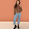 Brown Teddy Jacket Winter Thermal Women Coat - Image 4