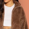 Brown Teddy Jacket Winter Thermal Women Coat - Image 5