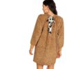 Streetwear Brown Tied Teddy Knot Women Dresses - Image 5