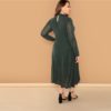 Plus Size Army Green Glitter Winter Party Dresses - Image 4