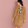 Streetwear Brown Tied Teddy Knot Women Dresses - Image 3