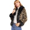Multi color Elegant High street Faux Fur Leopard Print