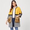 Open Front Color black Elegant Long Faux Fur Women Coat