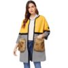 Open Front Color black Elegant Long Faux Fur Women Coat - Image 5