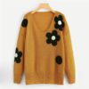 Plus Size Flower Applique Women Sweater