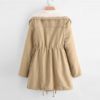 Preppy Fleece Drawstring Coat Winter Women Outerwear - Image 3