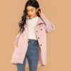 Rhinestone Padded Button Winter Casual Women Coat - Image 3